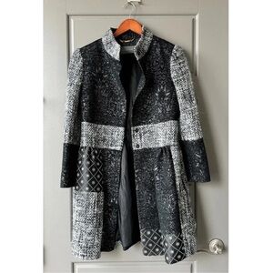 Alberta Ferretti patchwork wool coat size 42